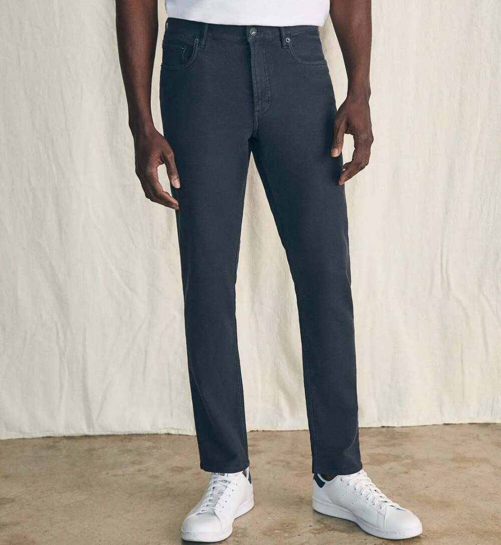 Faherty Brand Stretch Terry 5-Pocket Pant Size 36 Onyx Black